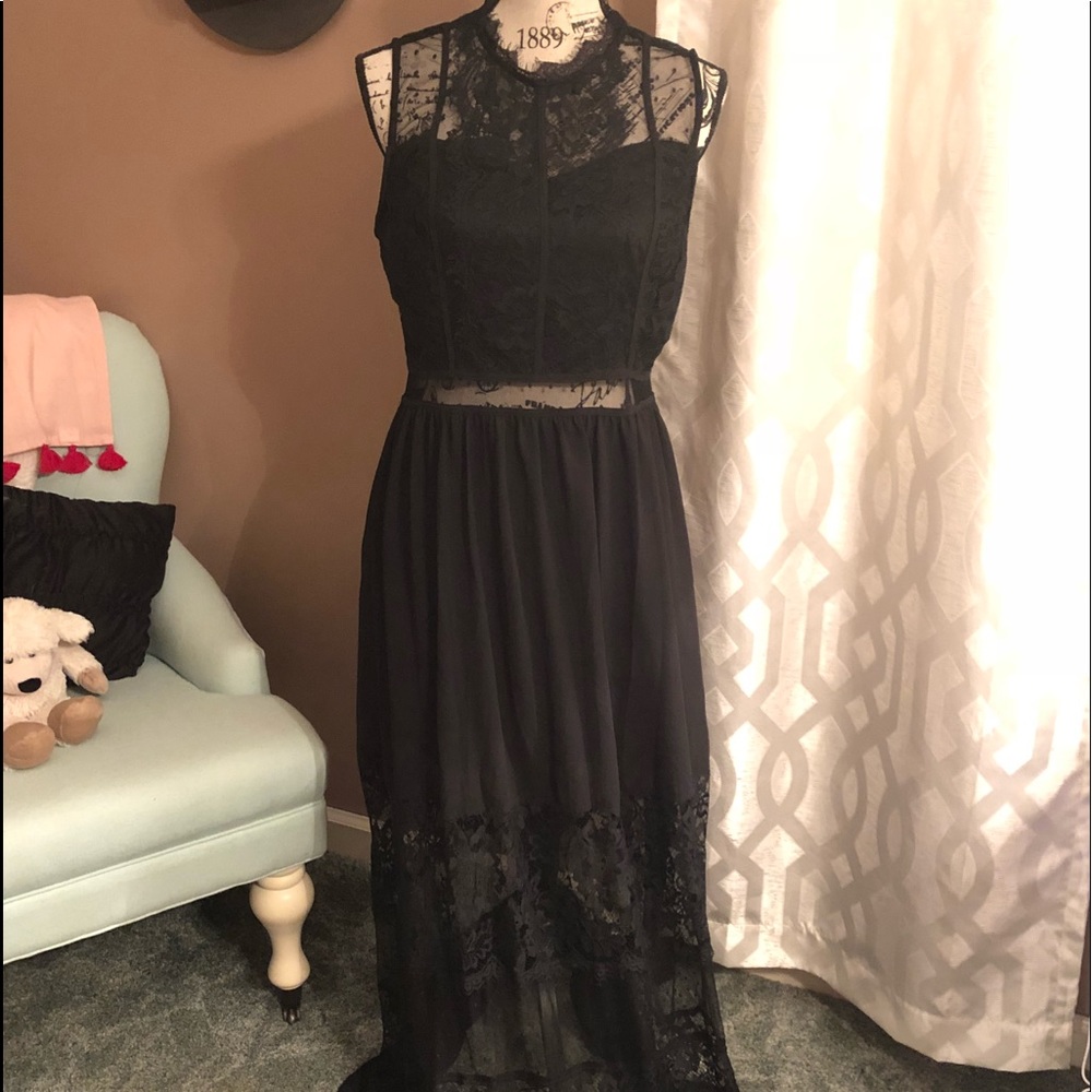 Black Lace Maxi Dress